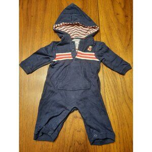 Authentic Baby Hooded One Piece Outfit 0-3 Months Teddy Bear
